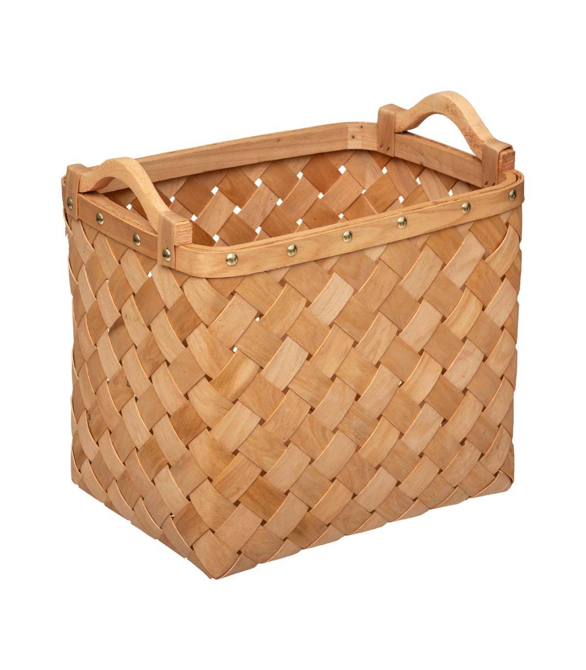 Set de 3 Paniers de rangement rectangle en Bois Clair - Image 3