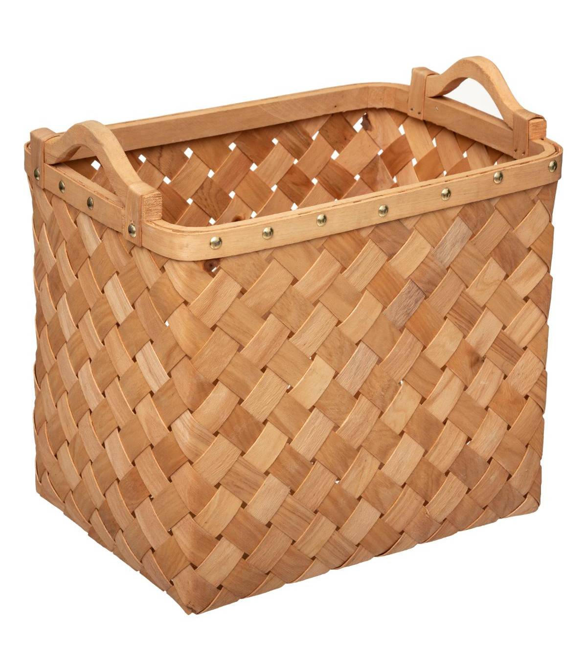 Set de 3 Paniers de rangement rectangle en Bois Clair - Image 2