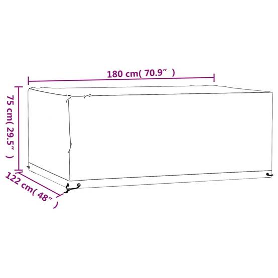 Housse de protection | Couvercle de protection | Housses salon de jardin2 pcs 8œillets 180x122x75cm rectangulaire Maison Chic - Image 10