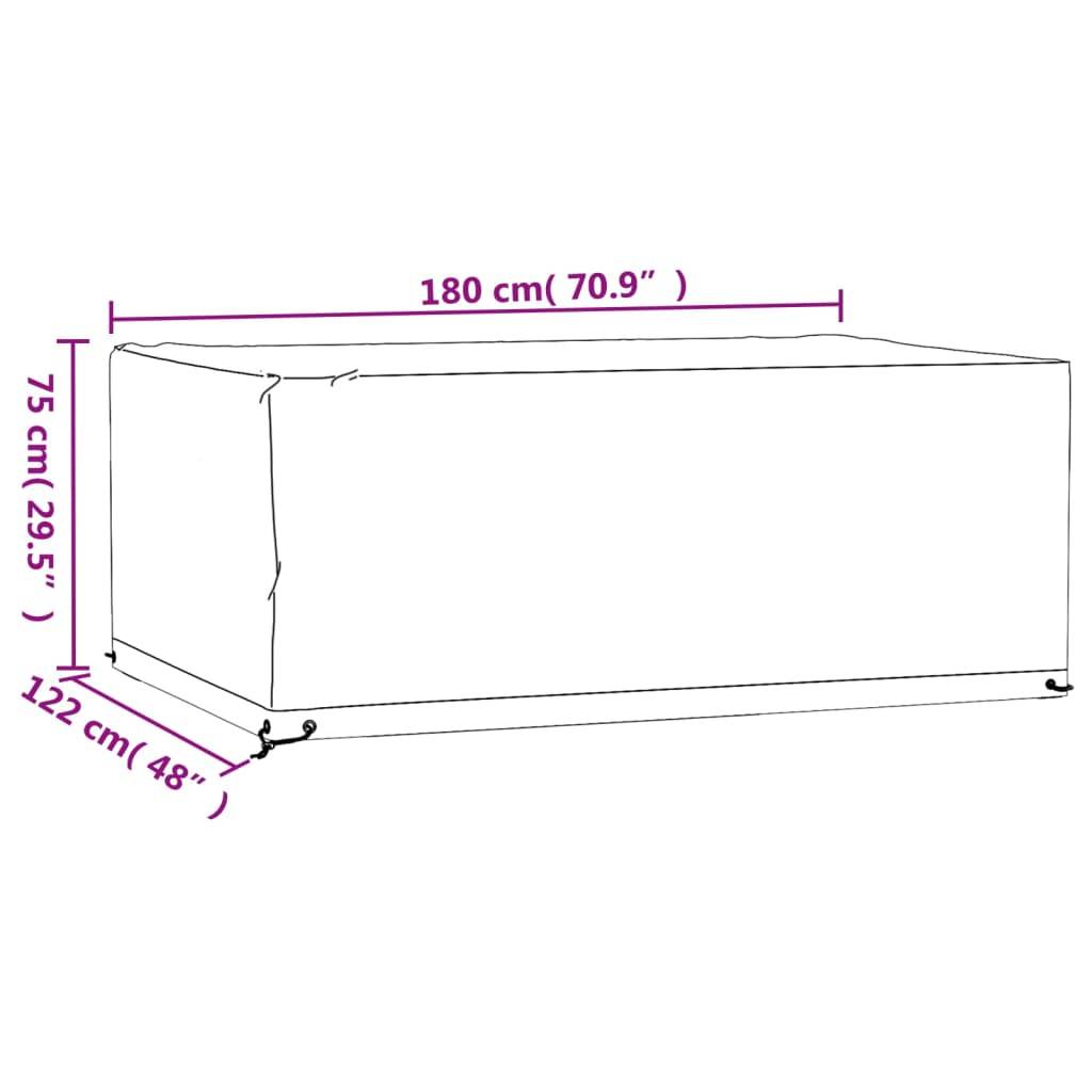 Housse de protection | Couvercle de protection | Housses salon de jardin2 pcs 8œillets 180x122x75cm rectangulaire Maison Chic - Image 10