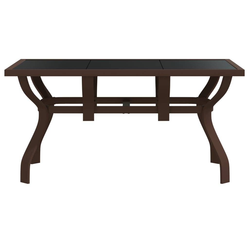 PANGIVO - Table de jardin acier et verre marron et noir 140 x 70 x 70 cm - PANGIVO - Image 3