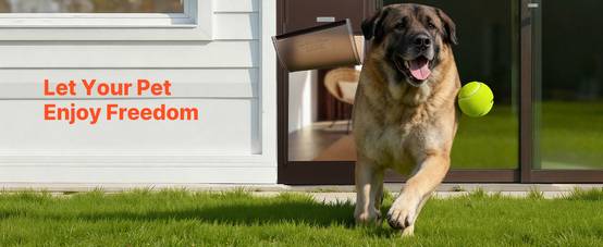 VEVOR Chatière pour Chien pour Porte Coulissante en Verre Rabat 346x600 mm XL - Image 9