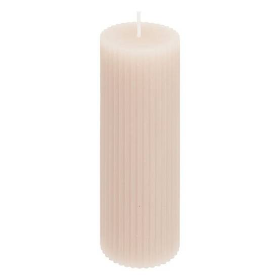 Bougie Déco "Demi" 14cm Taupe - Image 1