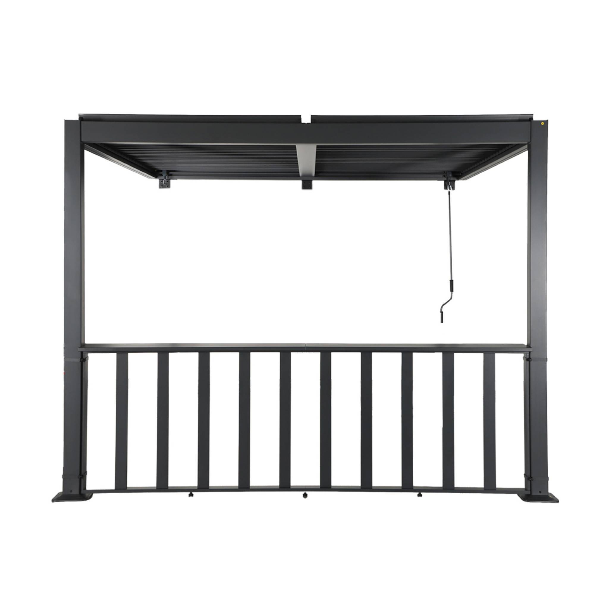sweeek - Pergola bioclimatique aluminium adossée 3x3m anthracite + 1 bar 3m Palace | sweeek - Image 3