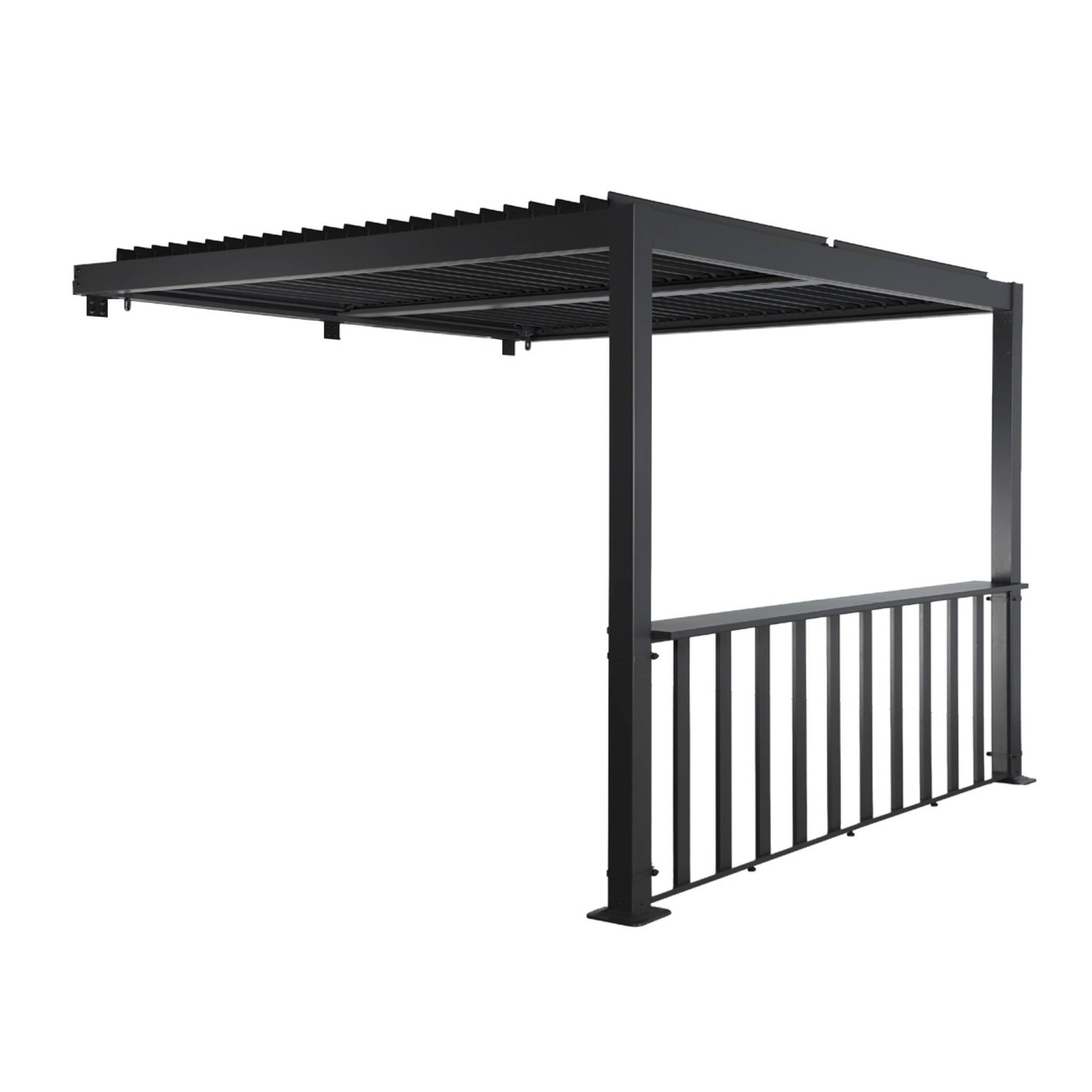 sweeek - Pergola bioclimatique aluminium adossée 3x3m anthracite  + 1 bar 3m Palace | sweeek - Image 2