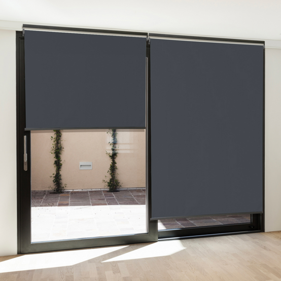 Lot de 3 stores enrouleurs L.124 x H. 225 CM pour pergola gris anthracite - Image 5