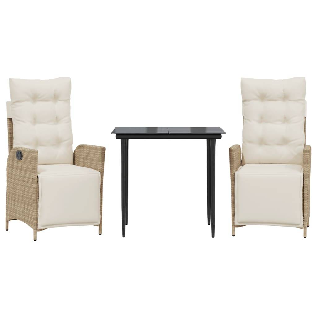 ComfortXL - Salon de Jardin 2 Personnes Beige avec Fauteuils Multi-Positions et Coussins Crème – ComfortXL Outdoor Living - Image 2