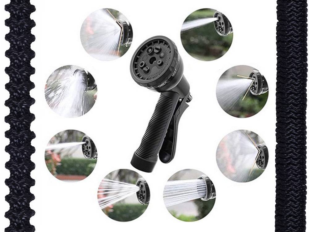 Tuyau d'arrosage extensible de 30 m avec connecteurs et crochet pour pistolet - Image 5