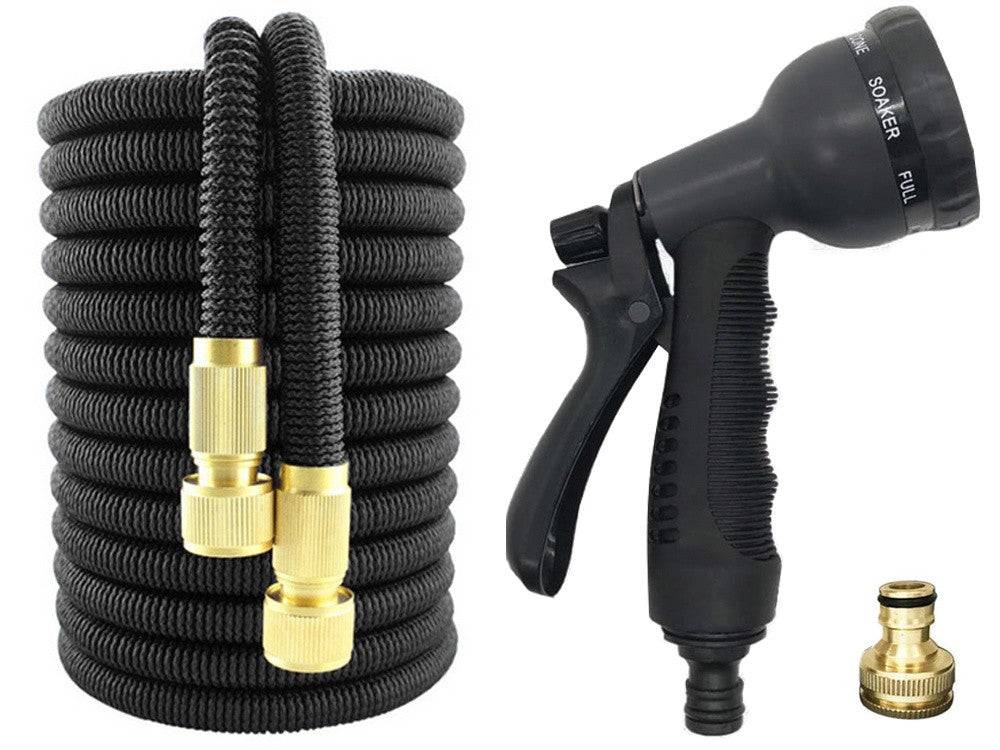 Tuyau d'arrosage extensible de 30 m avec connecteurs et crochet pour pistolet - Image 3