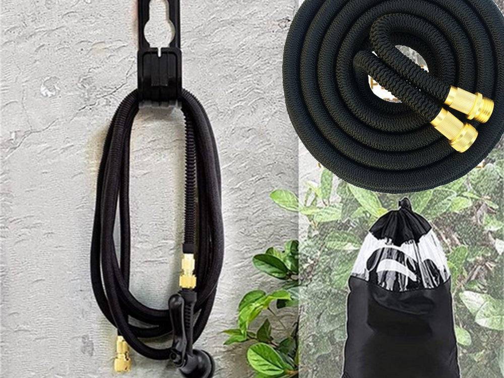 Tuyau d'arrosage extensible de 30 m avec connecteurs et crochet pour pistolet - Image 6