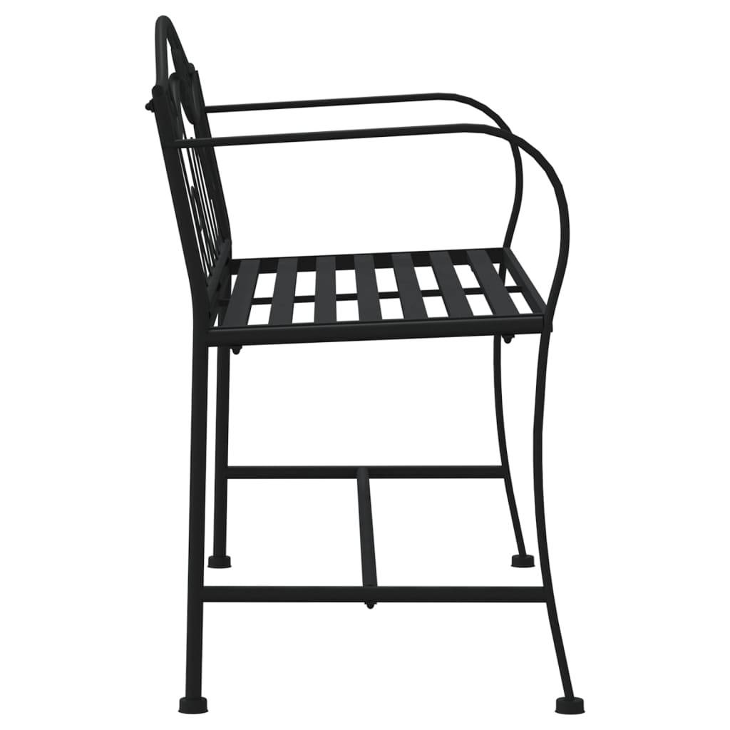 Maison Chic - Banc de jardin - Banc d'extérieur - Banquette 2 places 104 cm Noir Acier - Image 4
