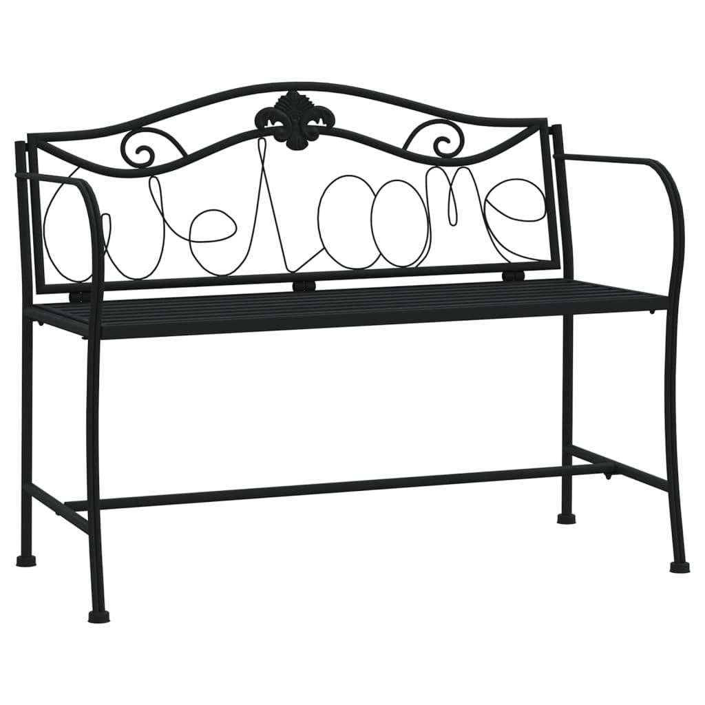 Maison Chic - Banc de jardin - Banc d'extérieur - Banquette 2 places 104 cm Noir Acier - Image 1