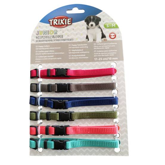 Trixie - Trixie - 6 colliers S-M 17 à 25 cm x 10 mm pour chiot. assortiment de couleurs - Image 1