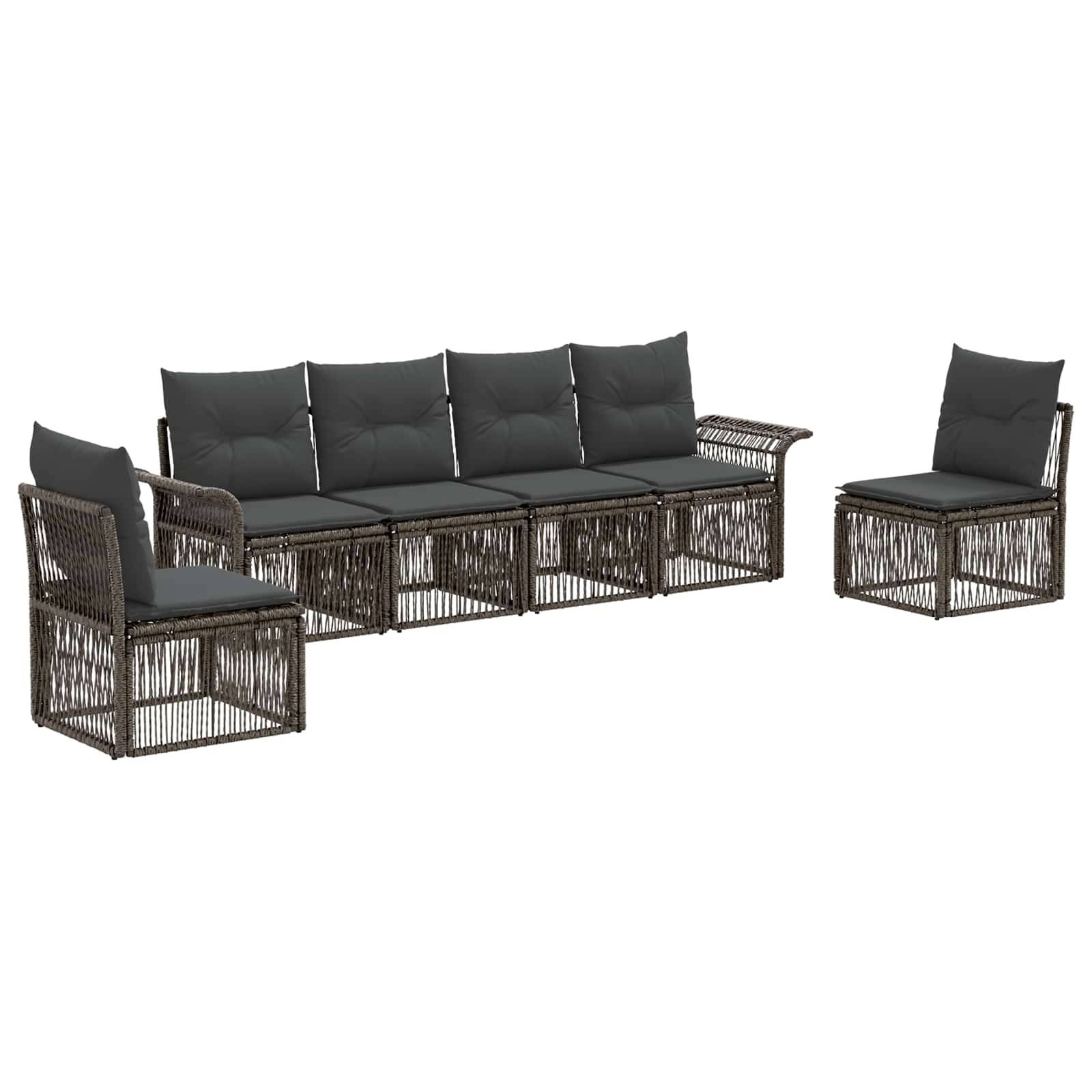 Vidaxl - Ensemble de canapé de jardin 6 pcs-Salons de jardin 6 place Gris polyrotin 786643 - Image 2