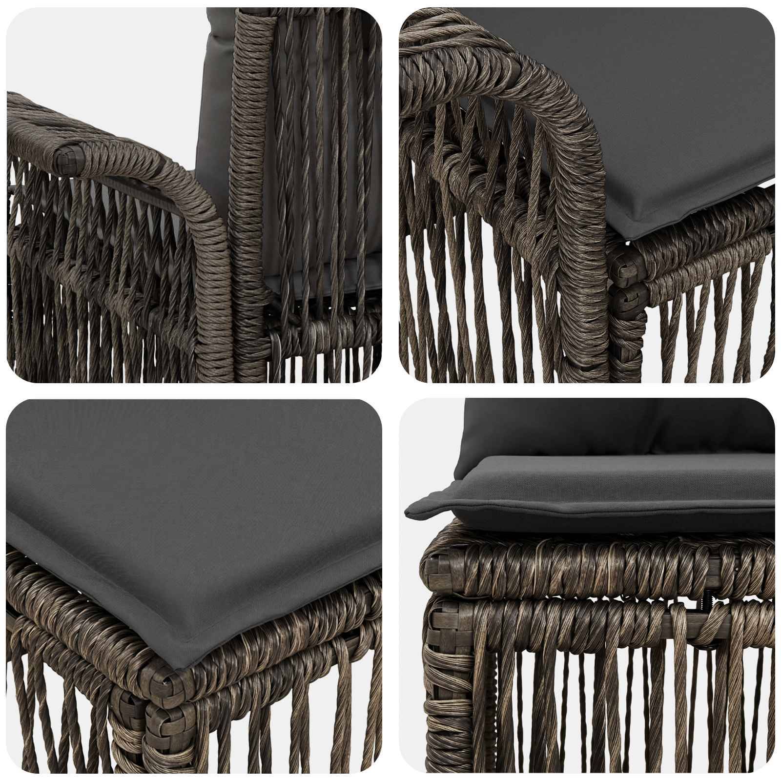 Vidaxl - Ensemble de canapé de jardin 6 pcs-Salons de jardin 6 place Gris polyrotin 786643 - Image 5