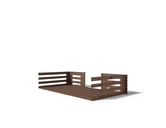 Altanka - Terrasse en bois avec balustrade pour abri en bois - 8m2 - 4m x 2m - imprégnée - couleur: marron - DOM79 - ALTANKA - Image 4