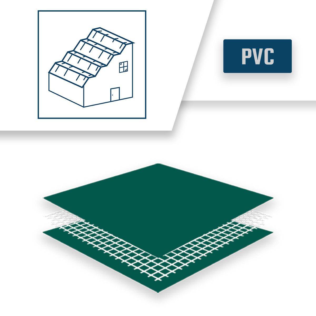 Bâche Toiture 3x5 m XP640TO Verte - Garantie 10 ans - Bâche d'étanchéité pour Couvreur et Charpentier - Made in France TECPLAST - Image 4