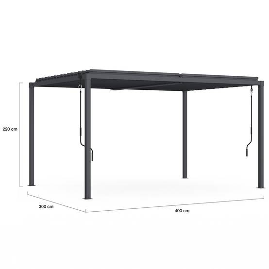 Pergola bioclimatique lames orientables acier 3x4 M gris anthracite - Image 5