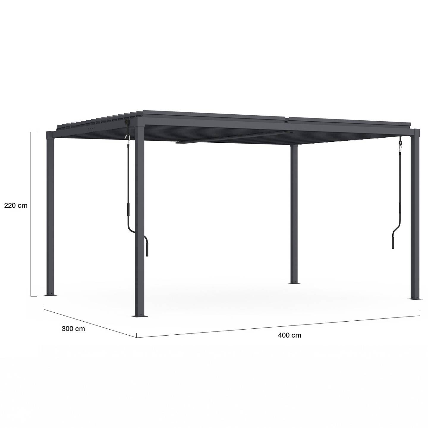 Pergola bioclimatique lames orientables acier 3x4 M gris anthracite - Image 5