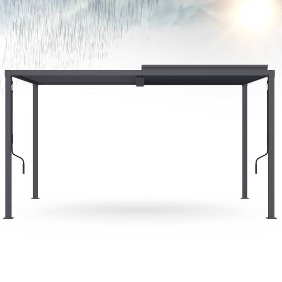 Pergola bioclimatique lames orientables acier 3x4 M gris anthracite - Image 4