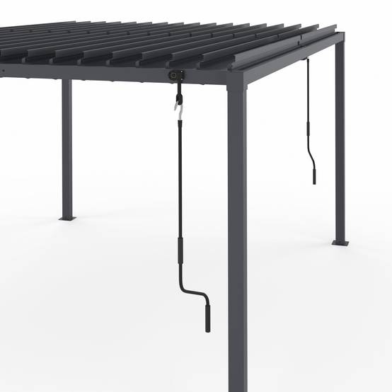 Pergola bioclimatique lames orientables acier 3x4 M gris anthracite - Image 6