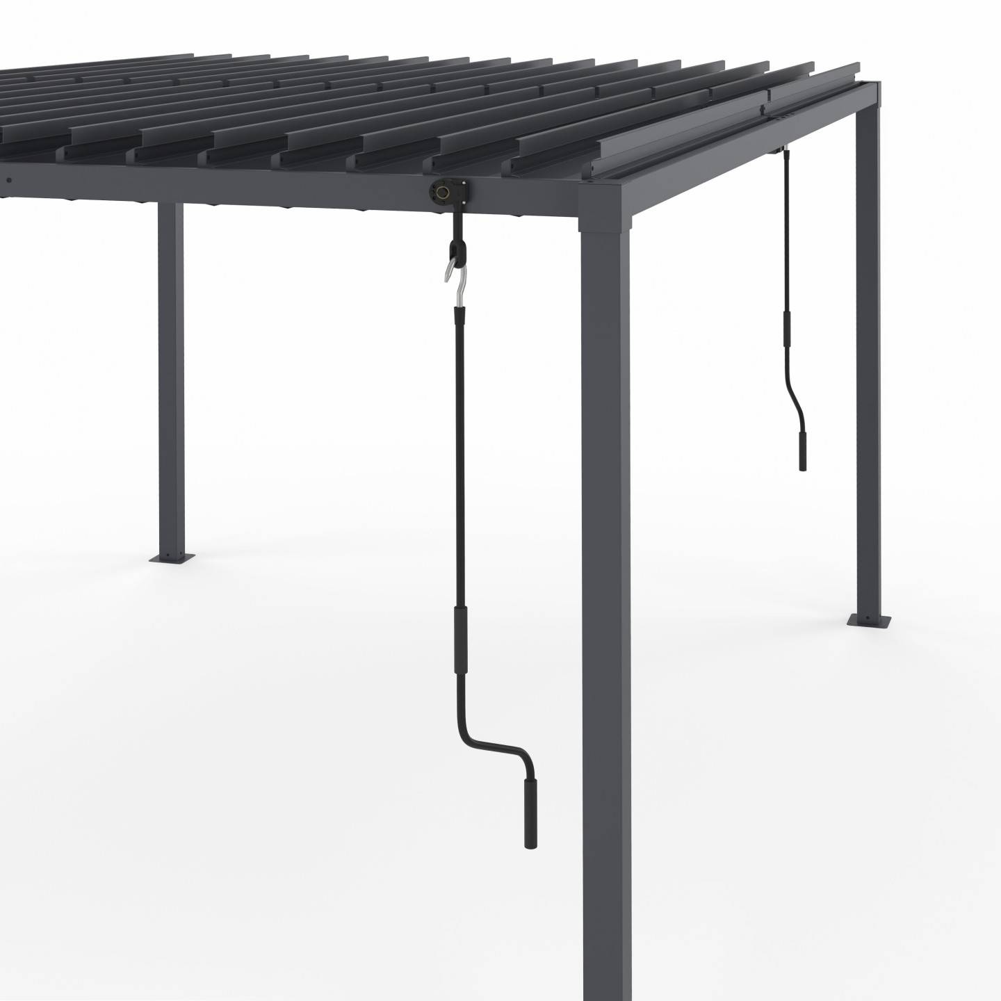Pergola bioclimatique lames orientables acier 3x4 M gris anthracite - Image 6