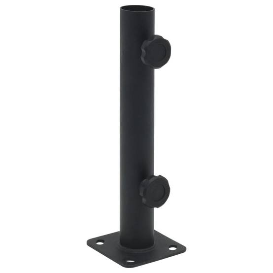 Support de Mât Parasol Acier Base de Fixation au Sol pour Terrasse Balcon Mât Ø32-38mm Noir Mat – ComfortXL Outdoor Living - Image 1