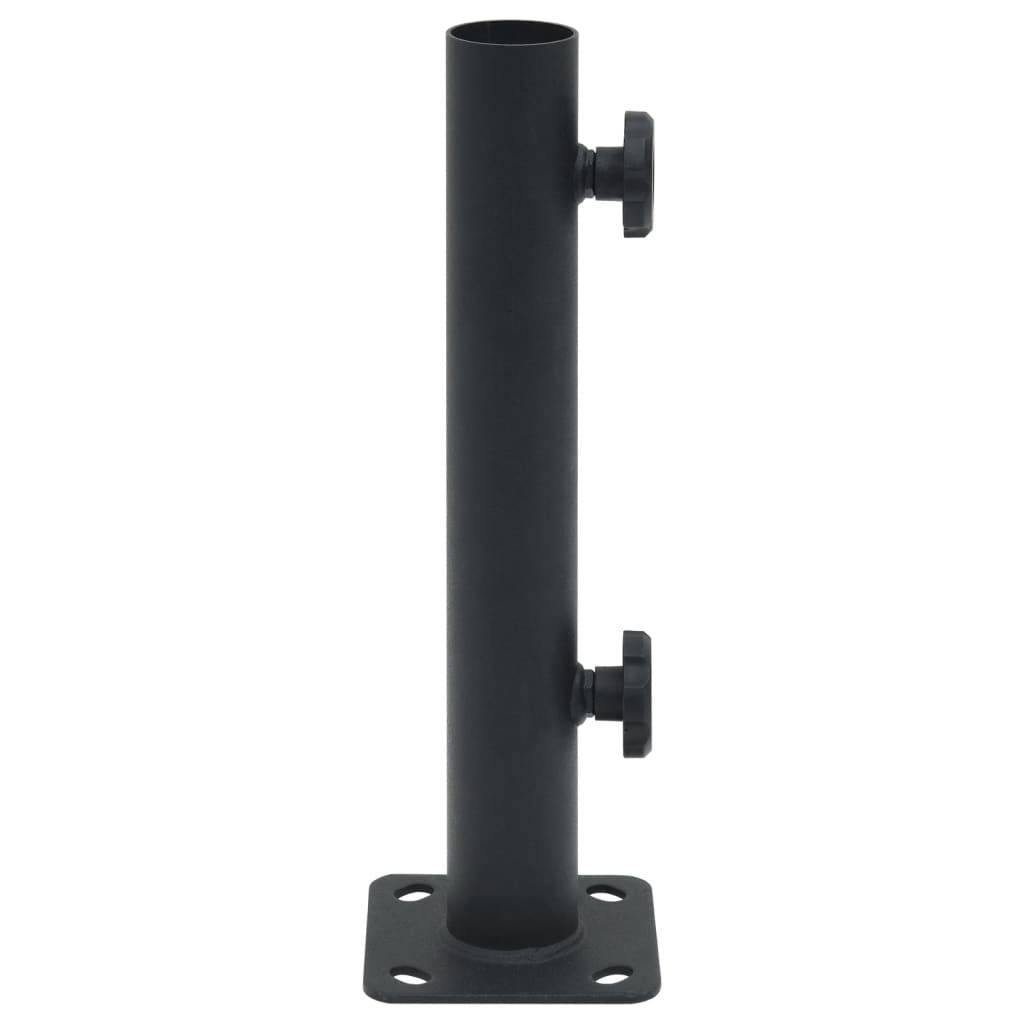 Support de Mât Parasol Acier Base de Fixation au Sol pour Terrasse Balcon Mât Ø32-38mm Noir Mat – ComfortXL Outdoor Living - Image 2