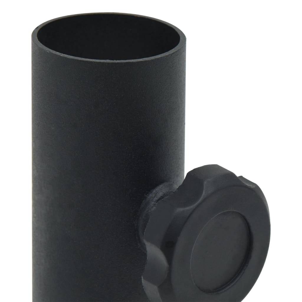 Support de Mât Parasol Acier Base de Fixation au Sol pour Terrasse Balcon Mât Ø32-38mm Noir Mat – ComfortXL Outdoor Living - Image 5