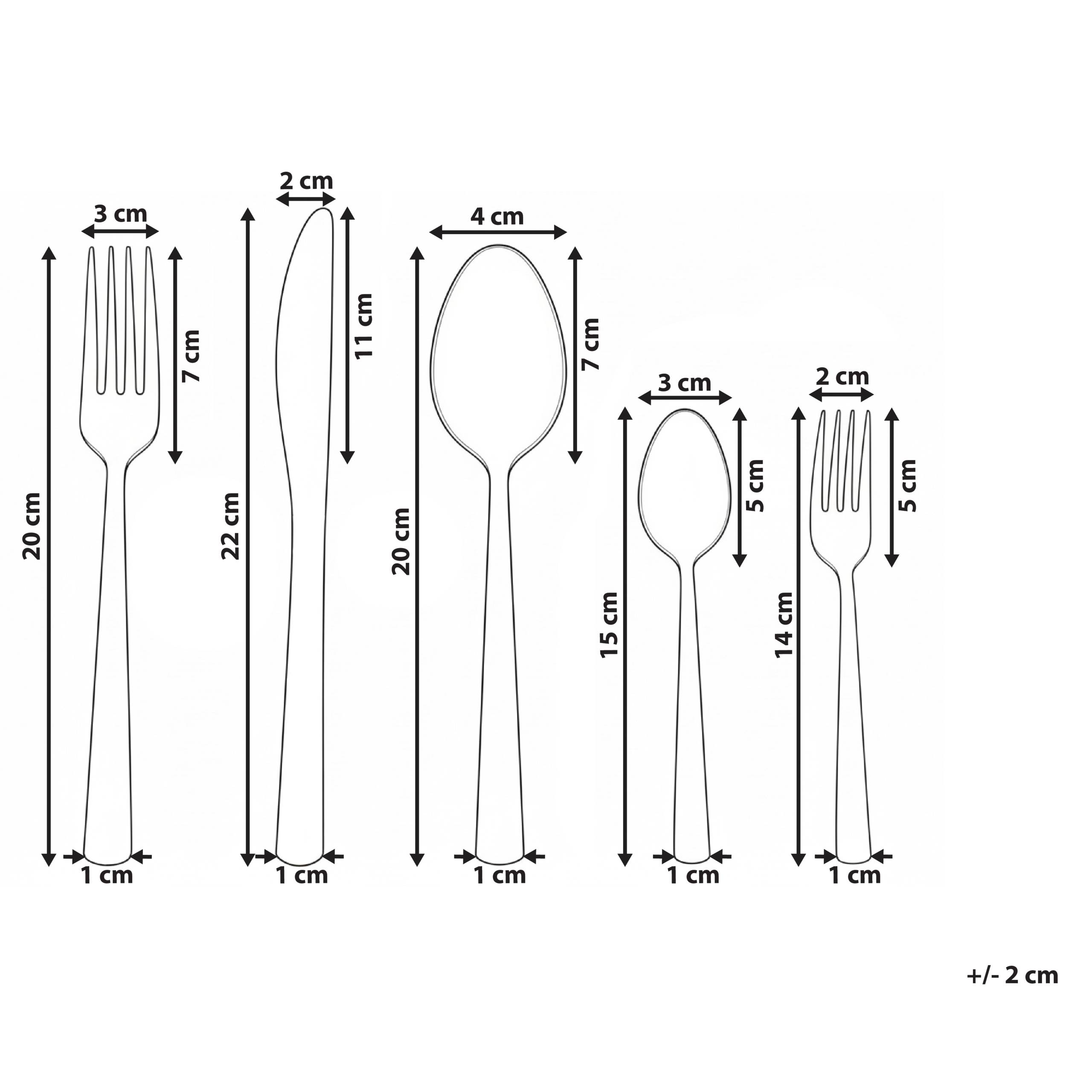 Beliani - Ensemble de couverts Acier inox Argenté PENNE - 4x22x1- Beliani - Image 3