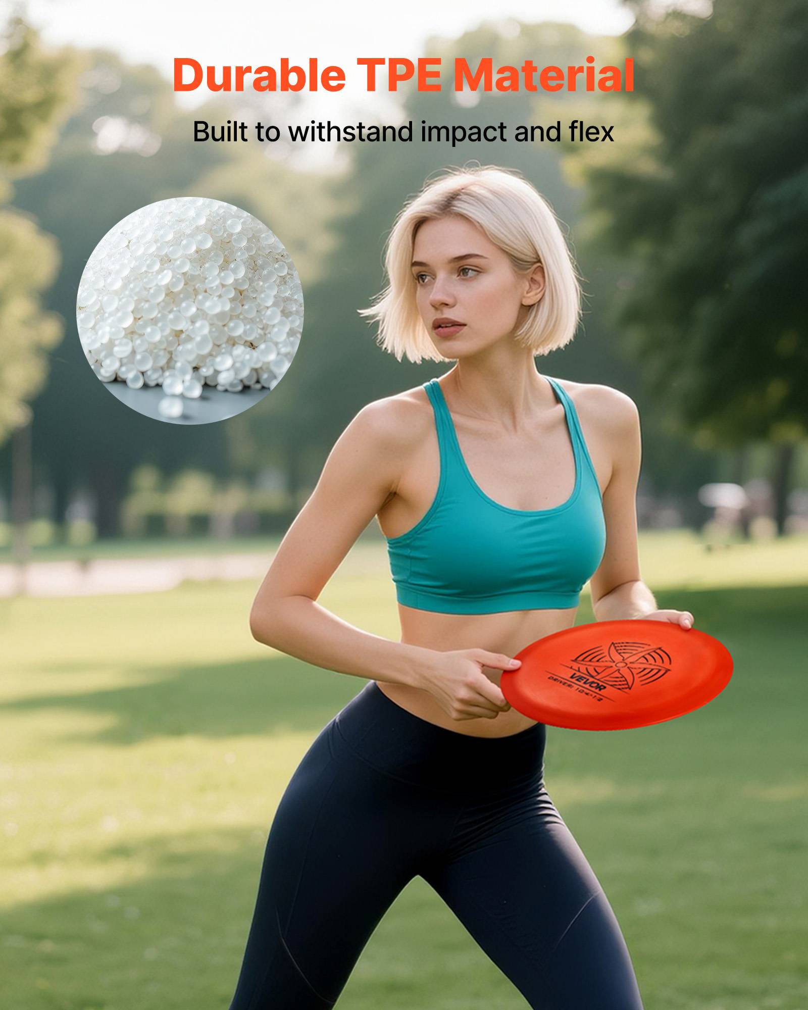 Vevor - VEVOR Ensemble Disc Golf 6+1, disques TPE durables avec putter, mid et driver, mini marqueur et sac à dos 3 poches, pour jardin, parc et plage. - Image 3