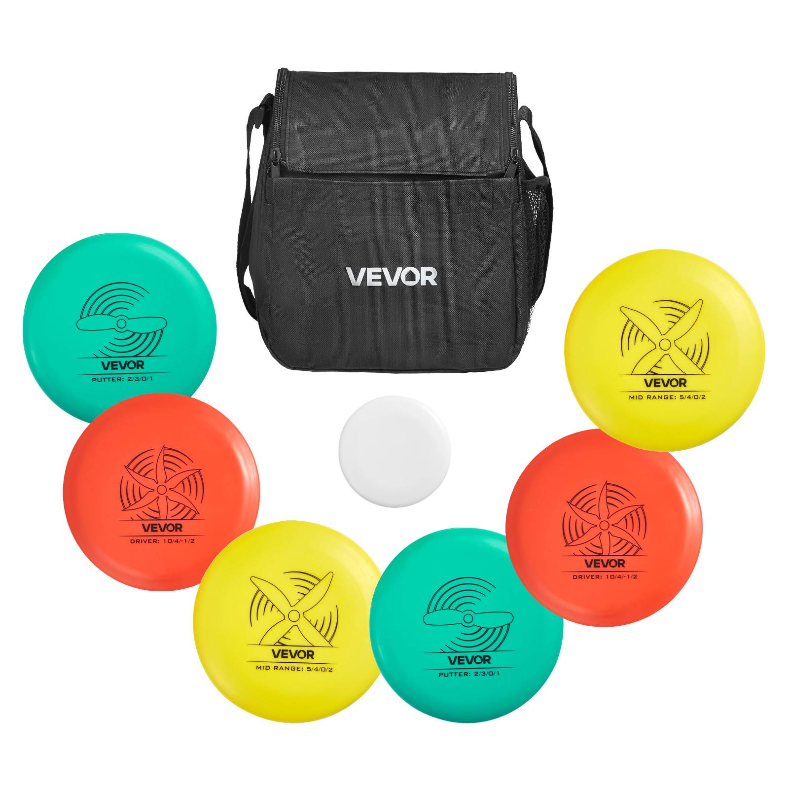 Vevor - VEVOR Ensemble Disc Golf 6+1, disques TPE durables avec putter, mid et driver, mini marqueur et sac à dos 3 poches, pour jardin, parc et plage. - Image 1