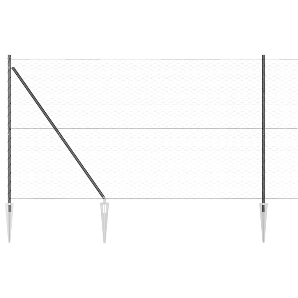 Poteau de clôture acier PVC gris 5000 x 3,2 x 150 cm, Poids :68.2kg ...