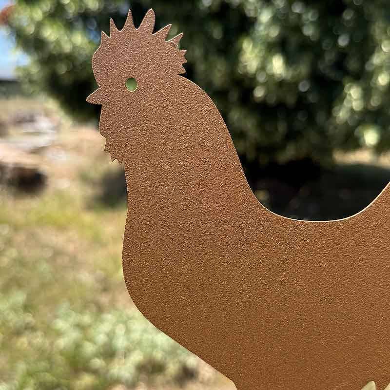La Grande Prairie - Pluviomètre coq métal à planter jardin 22x6x110cm - Image 5