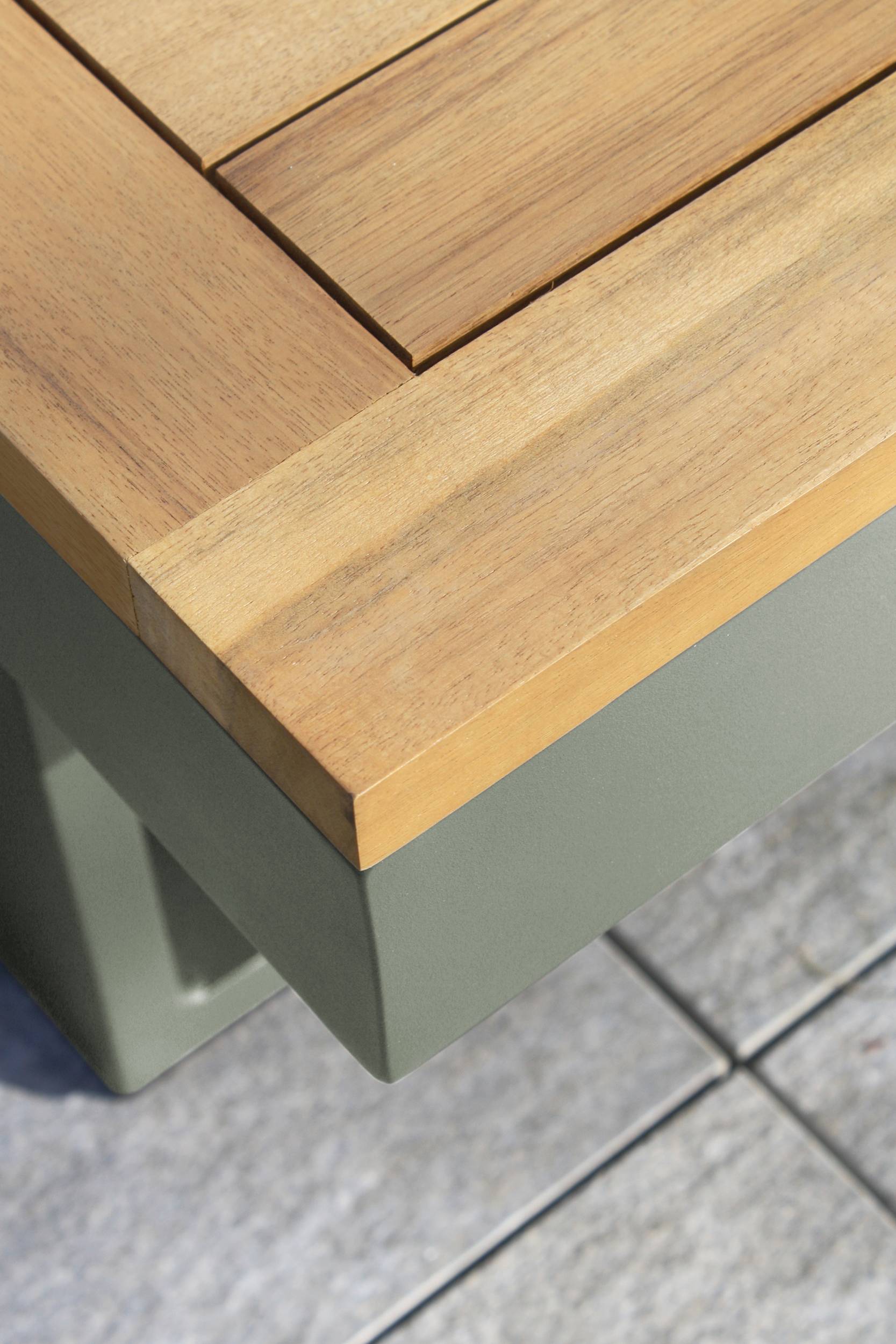 Dcb Garden - Salon de jardin TOKYO en aluminium kaki et bois d'acacia - DCB GARDEN - Image 3