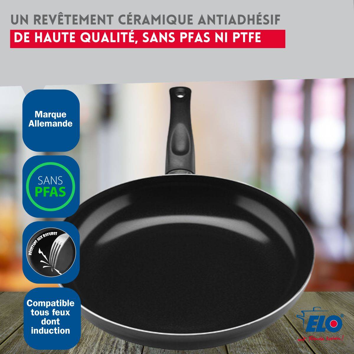 Ensemble de 1 Poêle de cuisson 28 cm et 2 faitouts 14 et 16 cm Elo Prima Brillant - Image 7