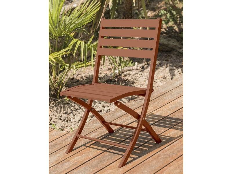 Dcb Garden - Chaise de jardin pliante en aluminium rouge L.46 x l.41 x H.82 cm DCB GARDEN - Image 2