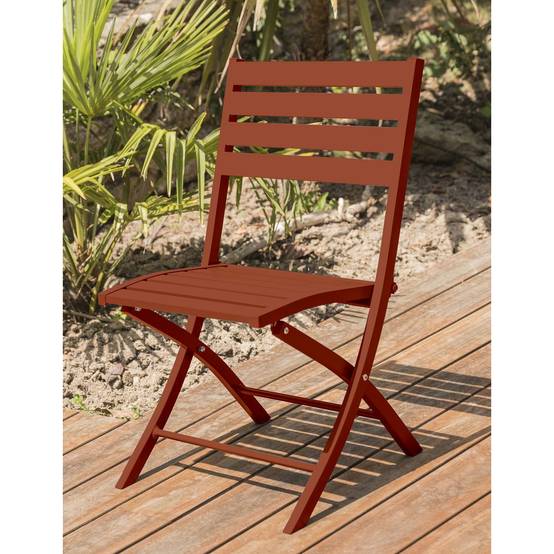 Dcb Garden - Chaise de jardin pliante en aluminium rouge L.46 x l.41 x H.82 cm DCB GARDEN - Image 3