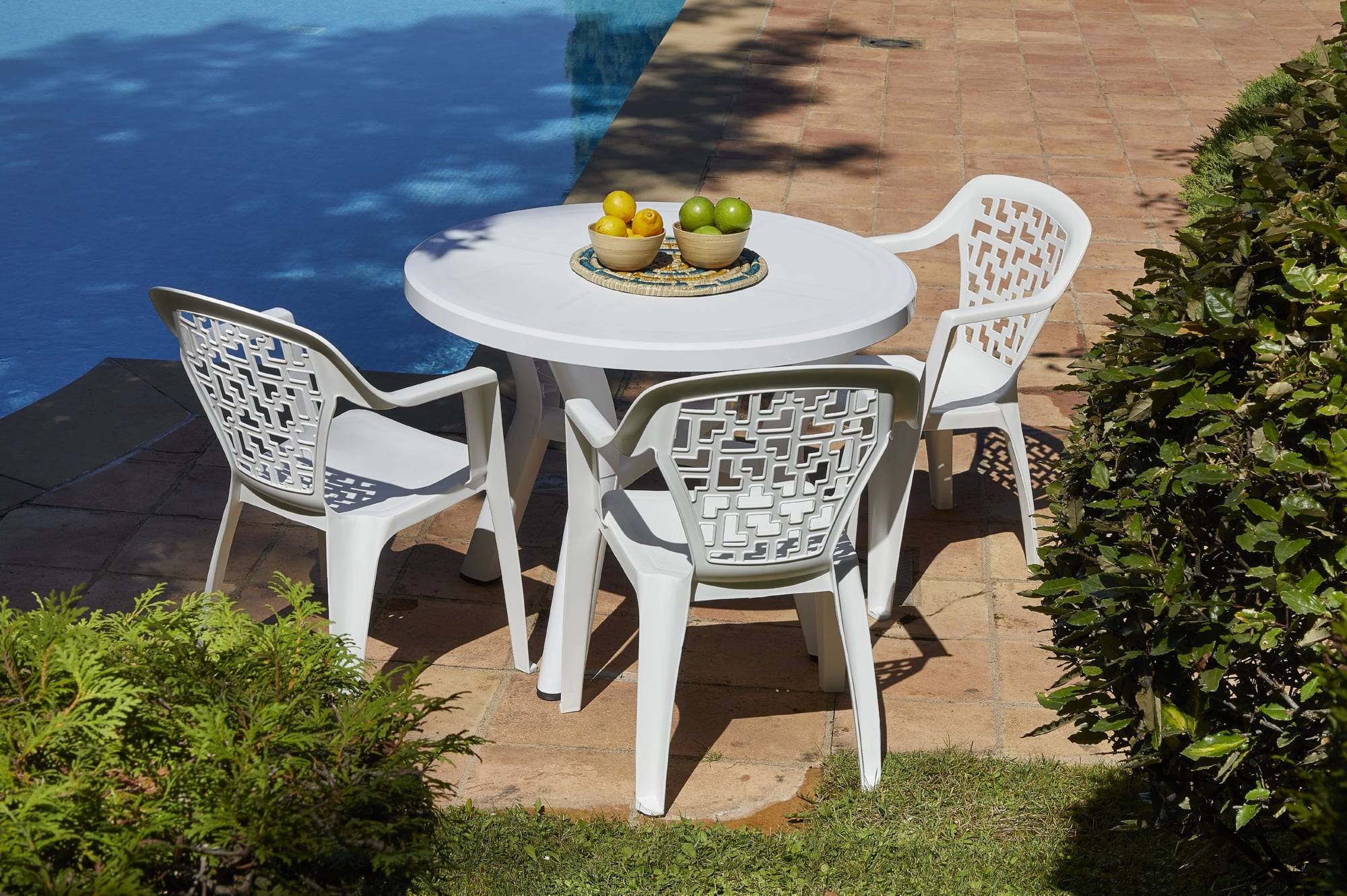 Table ronde extérieur Ø100 blanc DALIA garbar - Image 6