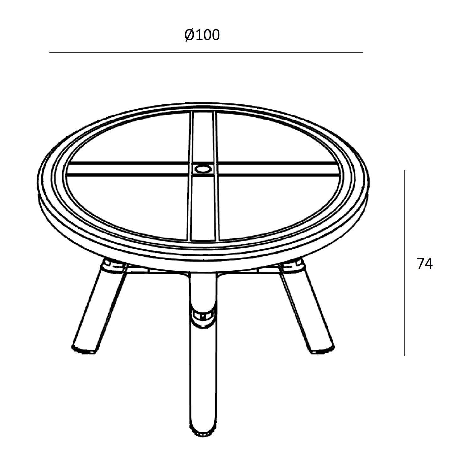 Table ronde extérieur Ø100 blanc DALIA garbar - Image 2