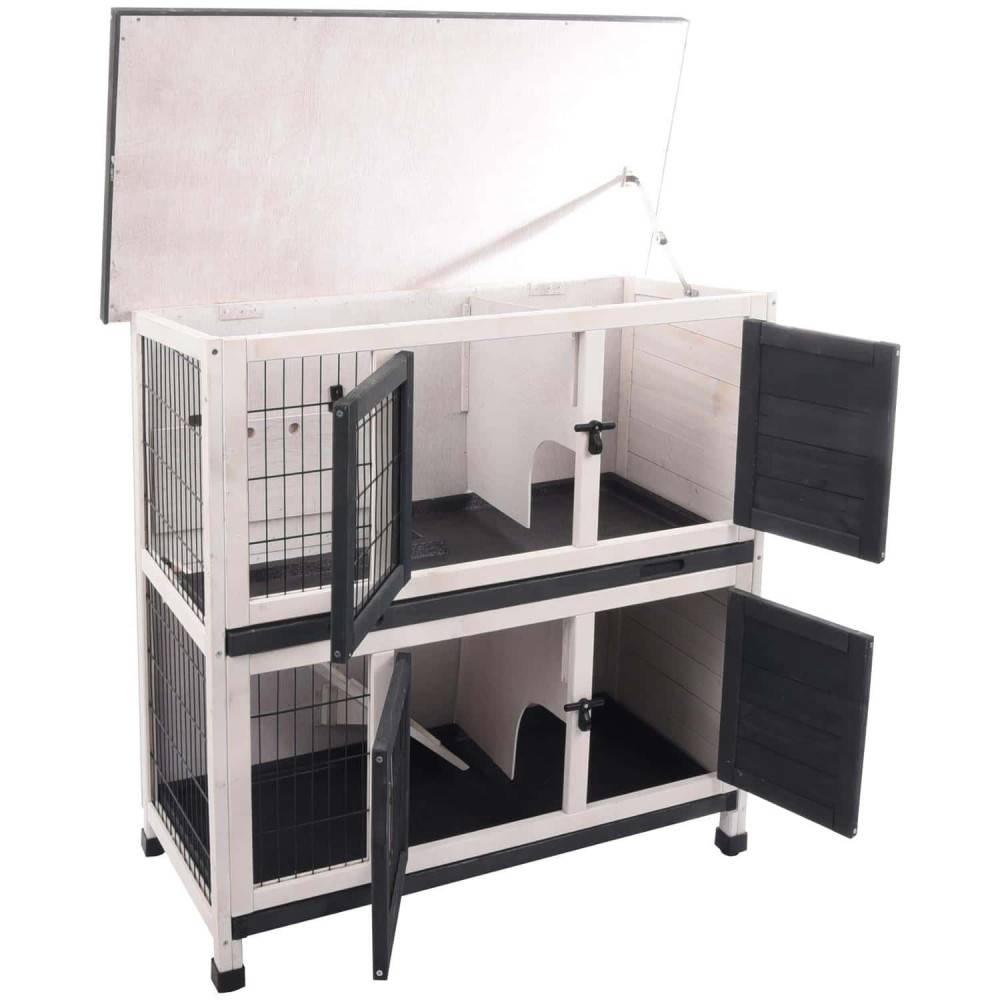 animallparadise - Lapinière bois Combi 1 rustic, 100 x 50 x 102 cm attention cotation toiture - Image 5