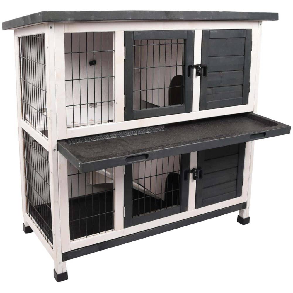animallparadise - Lapinière bois Combi 1 rustic, 100 x 50 x 102 cm attention cotation toiture - Image 3