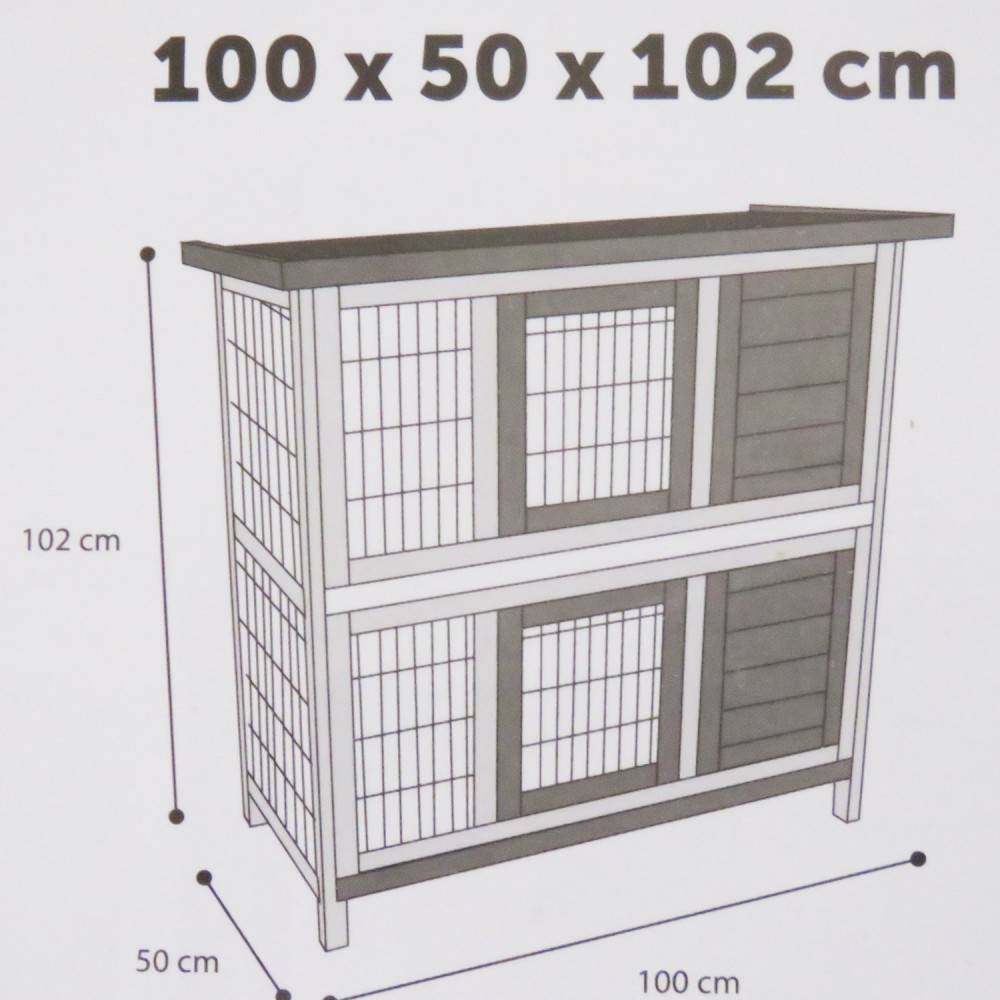 animallparadise - Lapinière bois Combi 1 rustic, 100 x 50 x 102 cm attention cotation toiture - Image 6