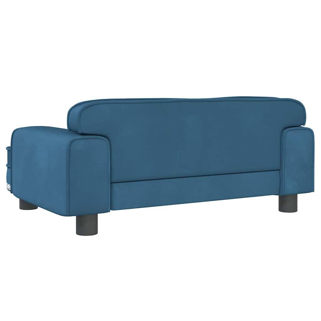 Canapé pour chien velours et bois bleu 70 x 45 x 30 cm - PANGIVO - Image 5