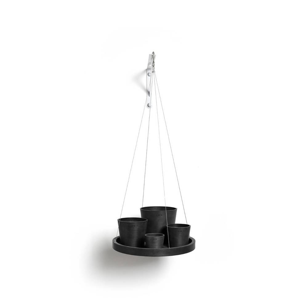 Ecopots - Support suspendu Hanging 36 Gris Foncé - Ø 36 x H. 3 cm ECOPOTS