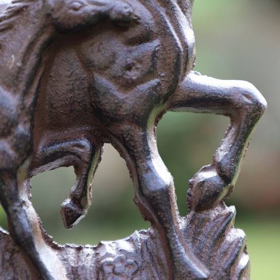 Figurine cheval en fonte marron 17 x 16 cm Chemin de campagne - Image 6