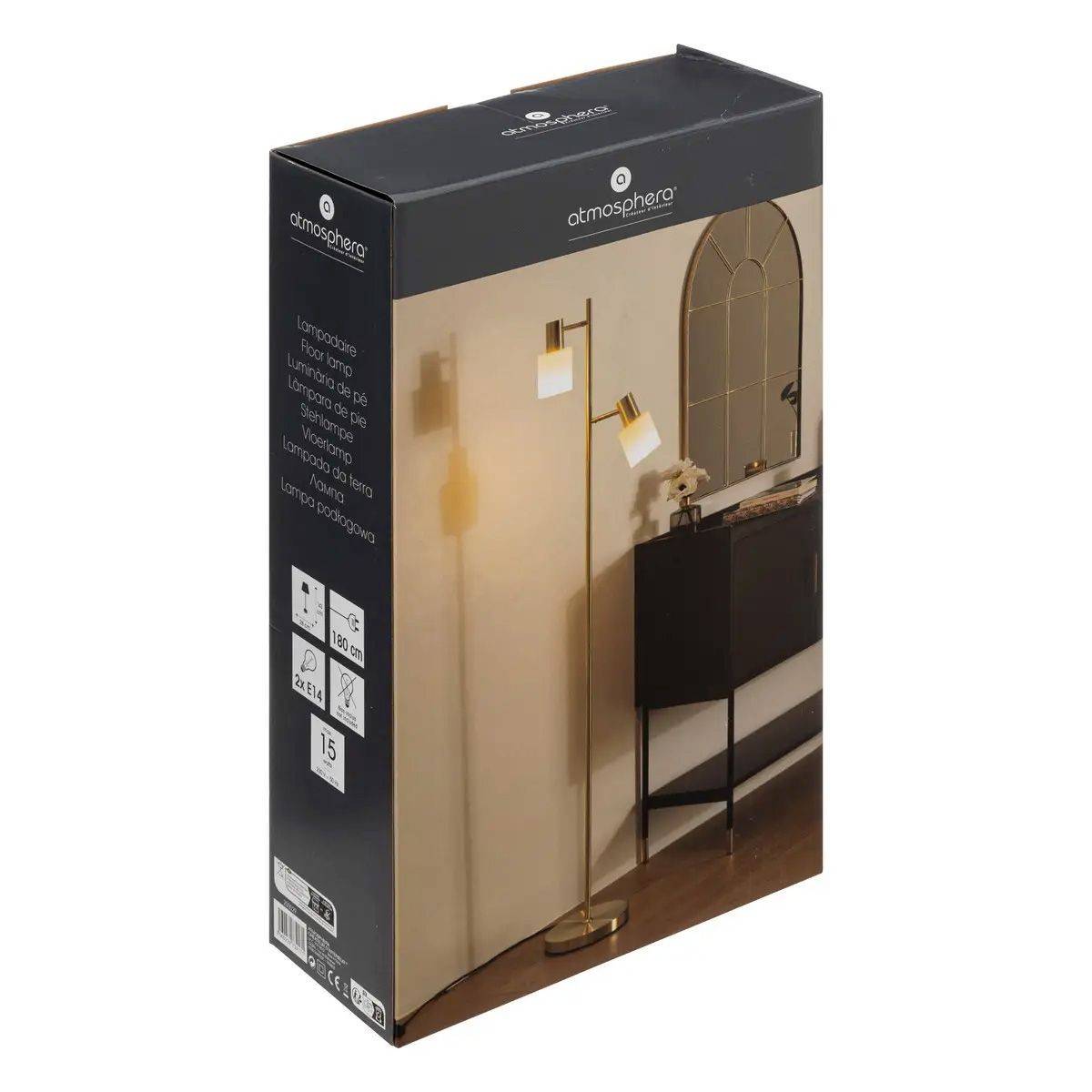 Lampadaire droit Taïs 143 cm métal doré Atmosphera - Image 6