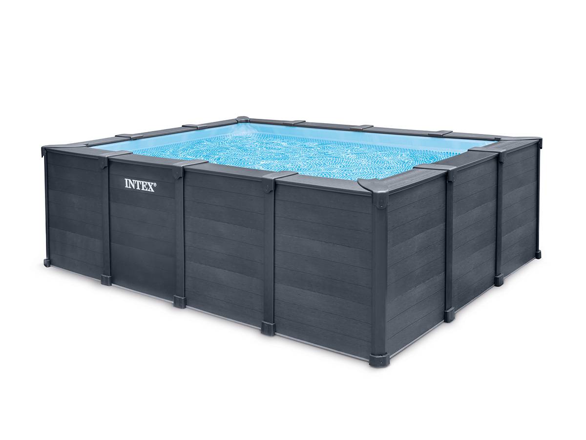 Piscine tubulaire Graphite rectangulaire 4,00 x 3,00 x 1,24 m - Intex - Image 1
