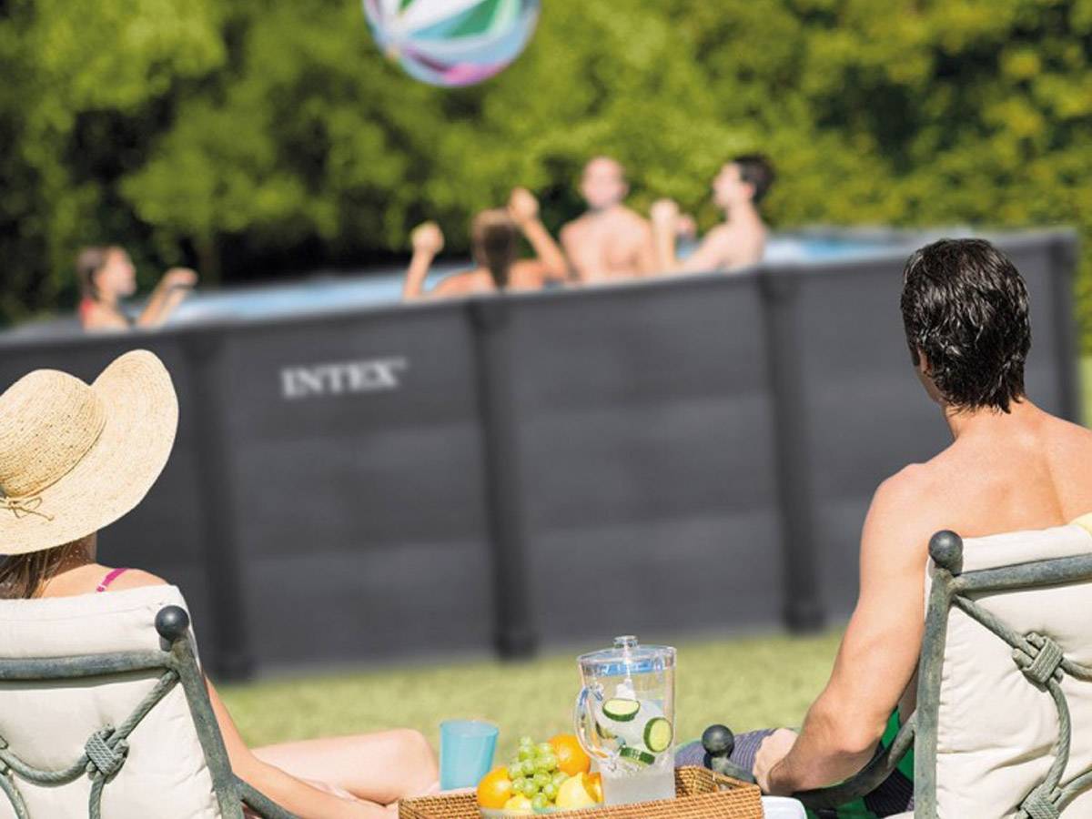 Piscine tubulaire Graphite rectangulaire 4,00 x 3,00 x 1,24 m - Intex - Image 9