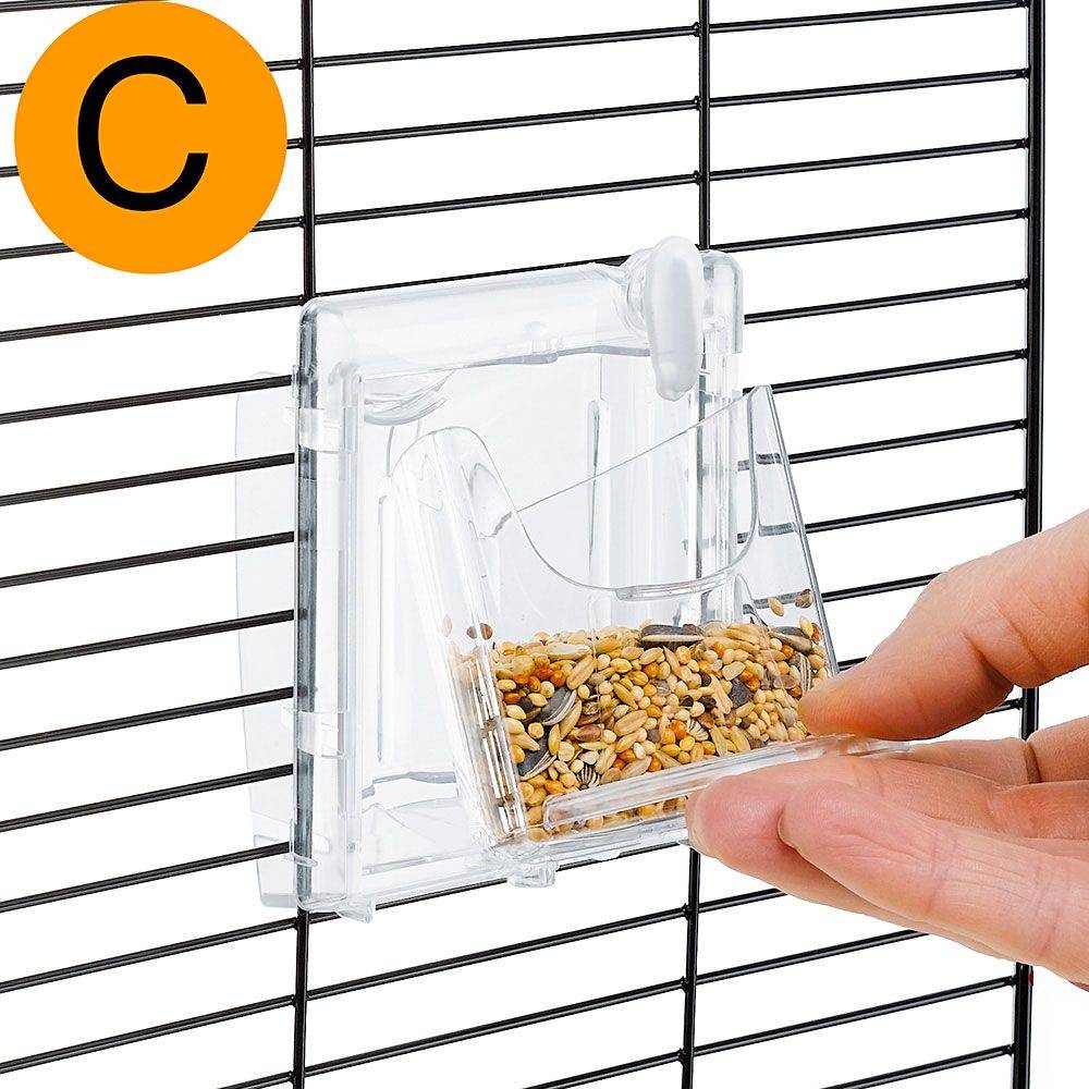 Ferplast - Ferplast Cage à Oiseaux REGINA Cage pour Oiseaux, Canaris, Perruches Ondulées, en Métal, Accessoires inclus Mangeoires rotatives Perchoirs, 32,5 x - Image 4